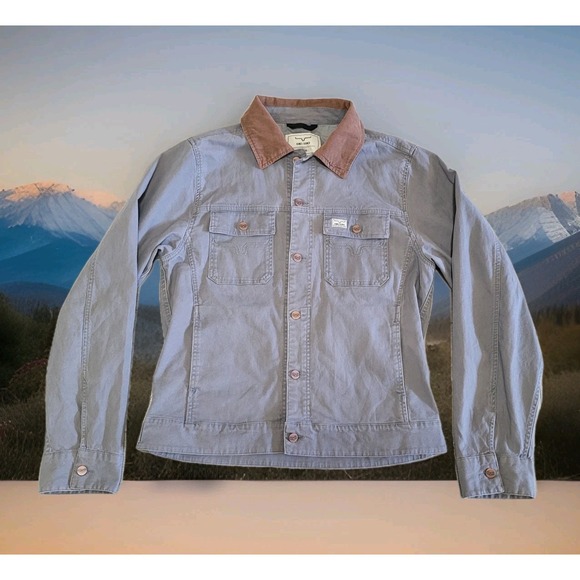Kimes Ranch Other - Kimes Ranch Light Gray Worker Jacket with Brown Corduroy Collar